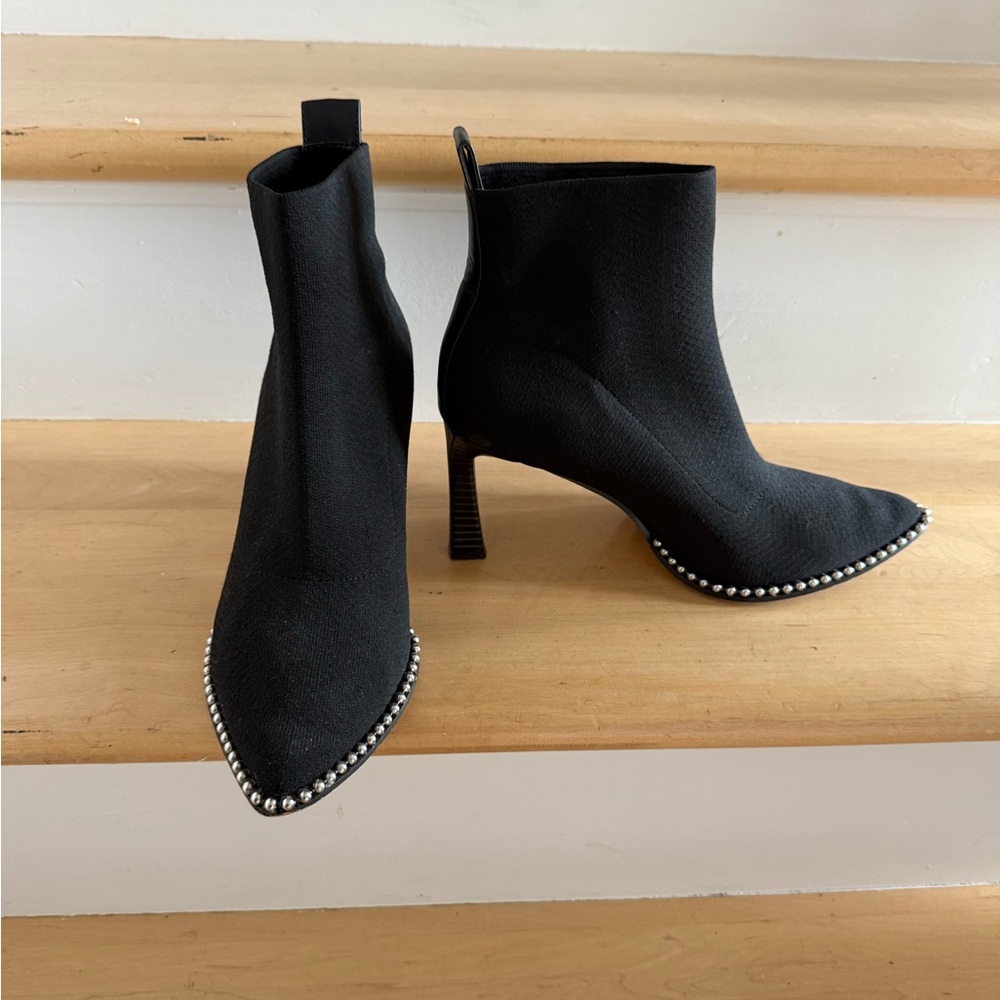 BCBGeneration Black Heeled Boots with Silver Accents 9.5